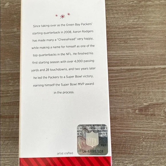 Hallmark Aaron Rodger’s Green Bay Packers Football Player Ornament (2014) - Picture 4 of 5